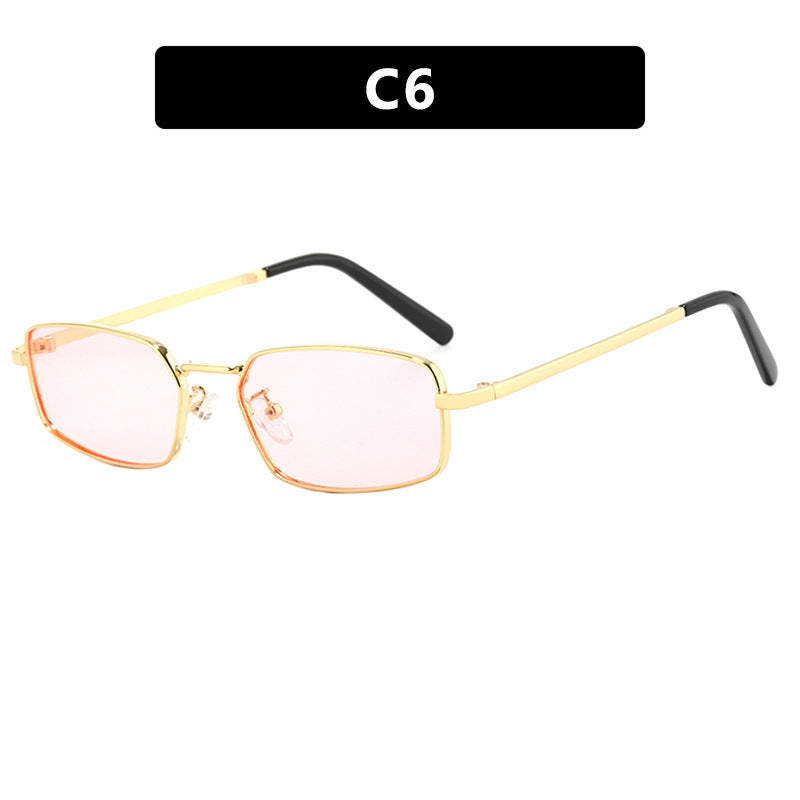 Small Rectangle Metal Frame Sunglasses - Color_6