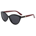 Upswept Cat Eye Sunglasses With Tinted Lens - Red