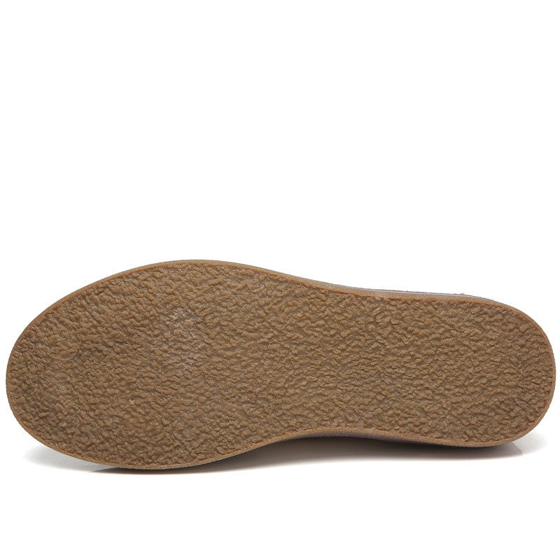 Suede Lace-Up Oxford Flats with Stitched Sole