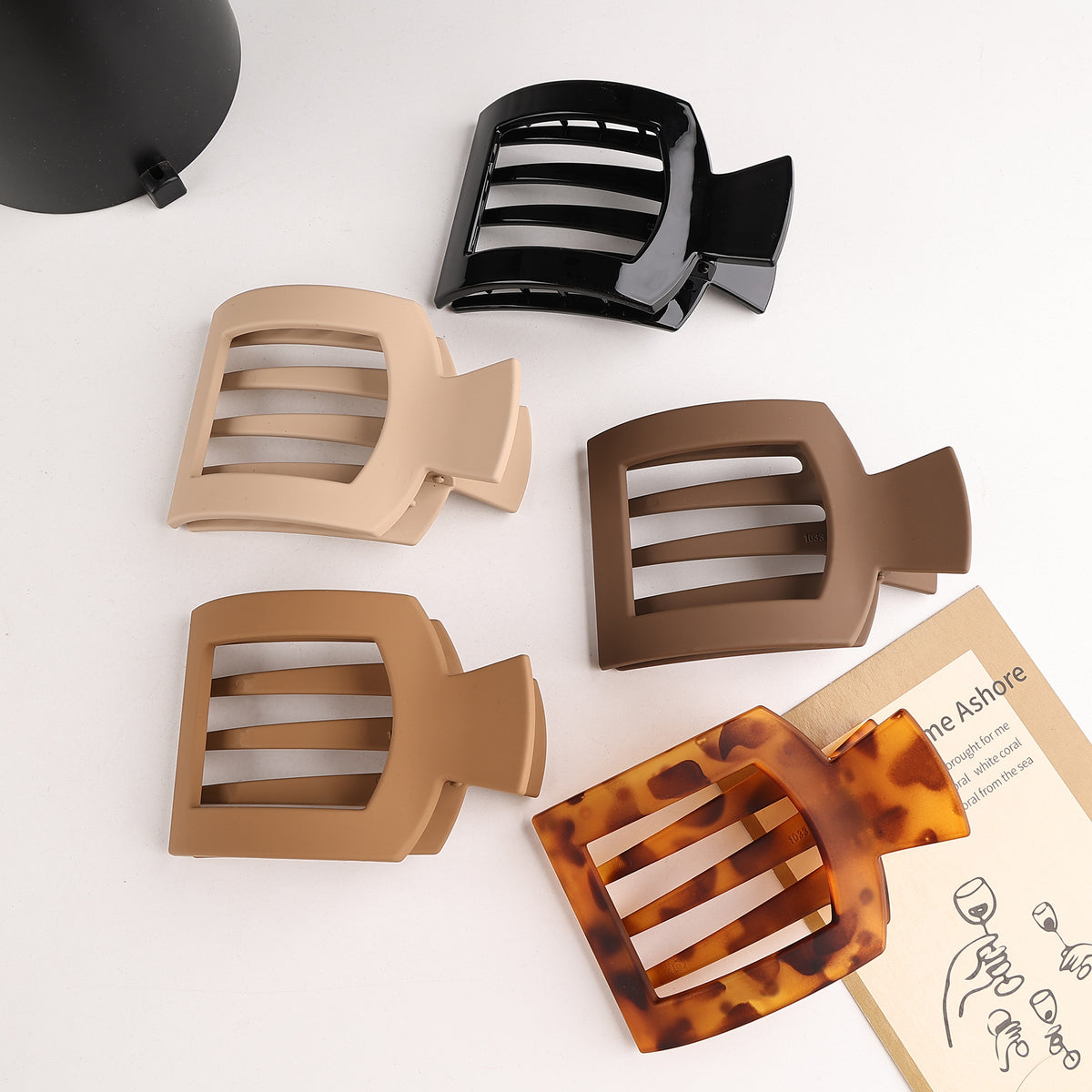 Rectangular Slatted Claw Hair Clip - view 1
