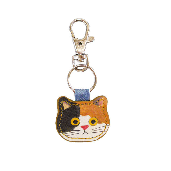 Stitched Cat Face Keychain Bag Charm - NO-1