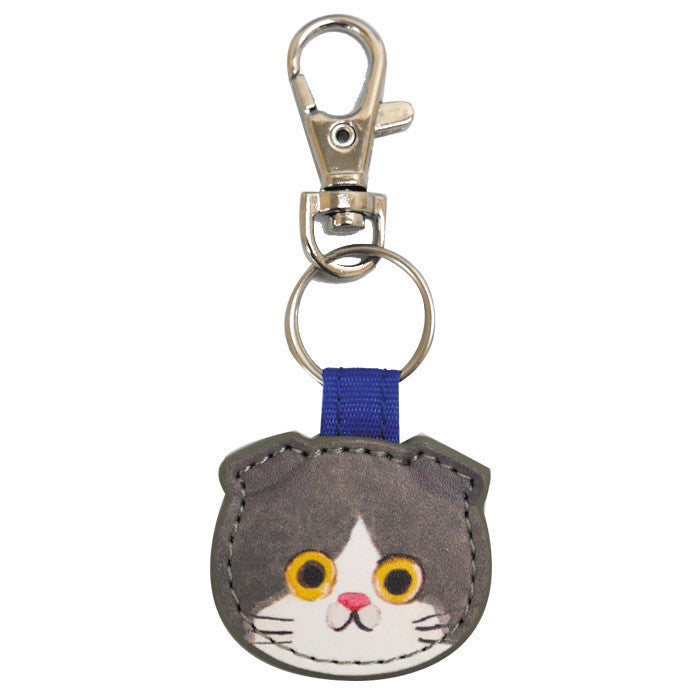 Stitched Cat Face Keychain Bag Charm - NO-3