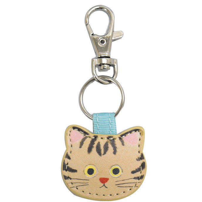 Stitched Cat Face Keychain Bag Charm - NO-4