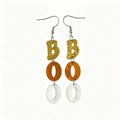 Glitter Boo Charm Dangle Earrings - Gold