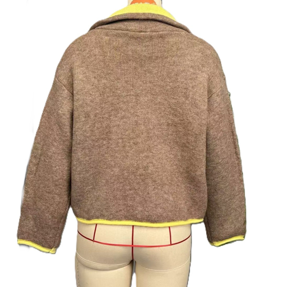 Contrast Piped Teddy Fleece Zip Jacket - Yellow - 2