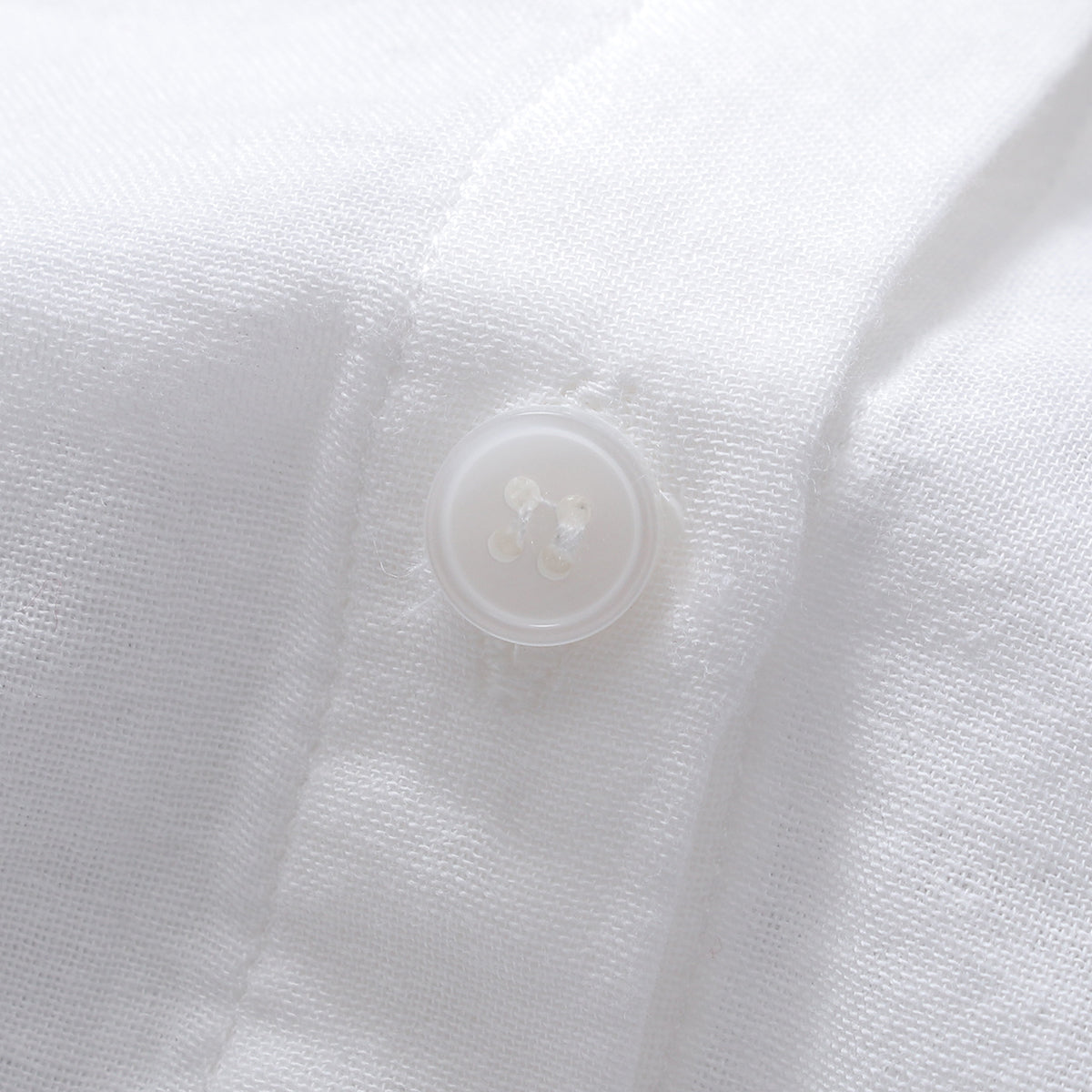 Crinkle Gauze Round Collar Button Down Shirt - white - 3