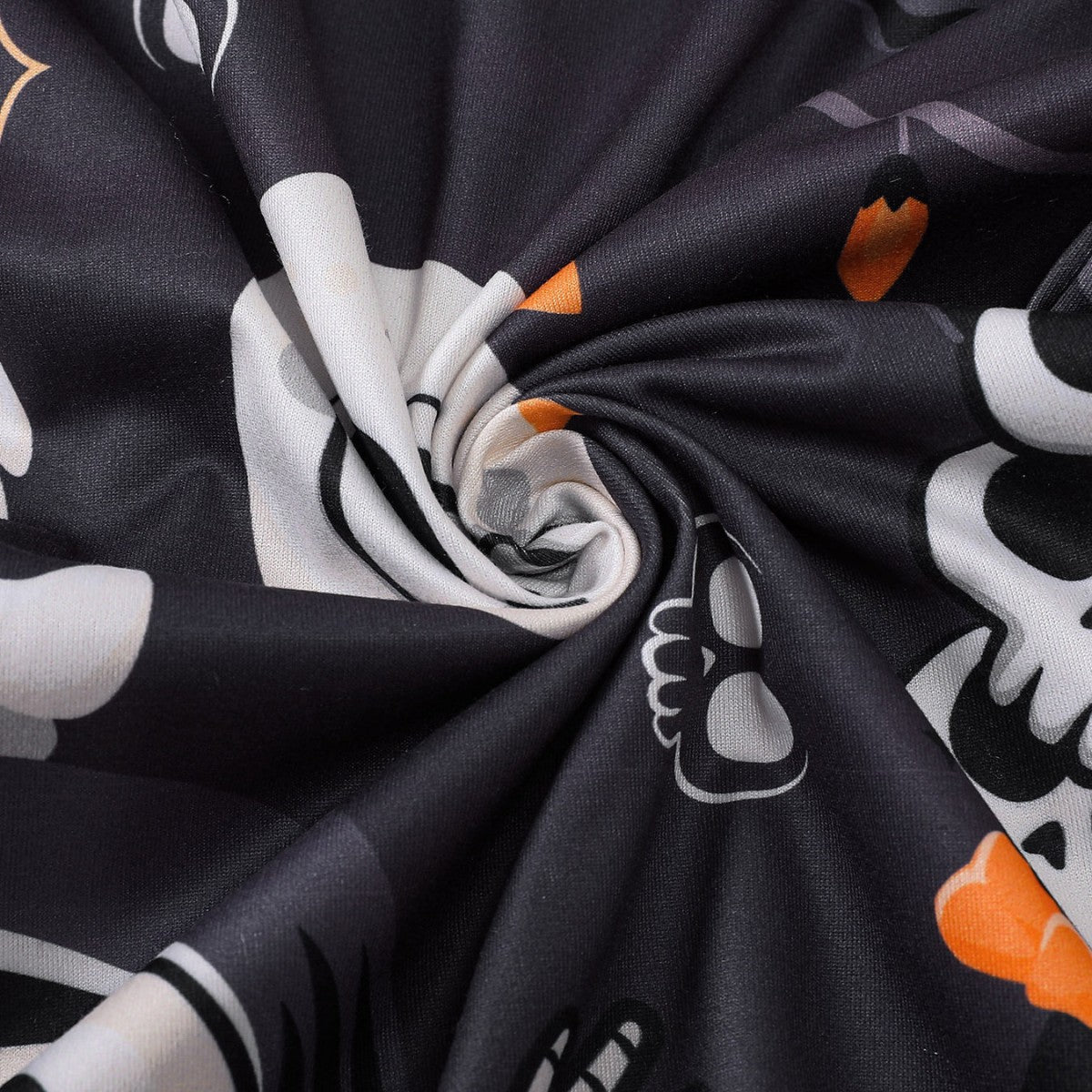 Ghost And Pumpkin Halloween Pajama Lounge Set - Black - 4