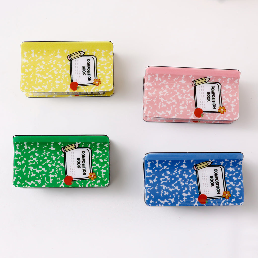 Notebook Print Rectangle Hair Claw Clip