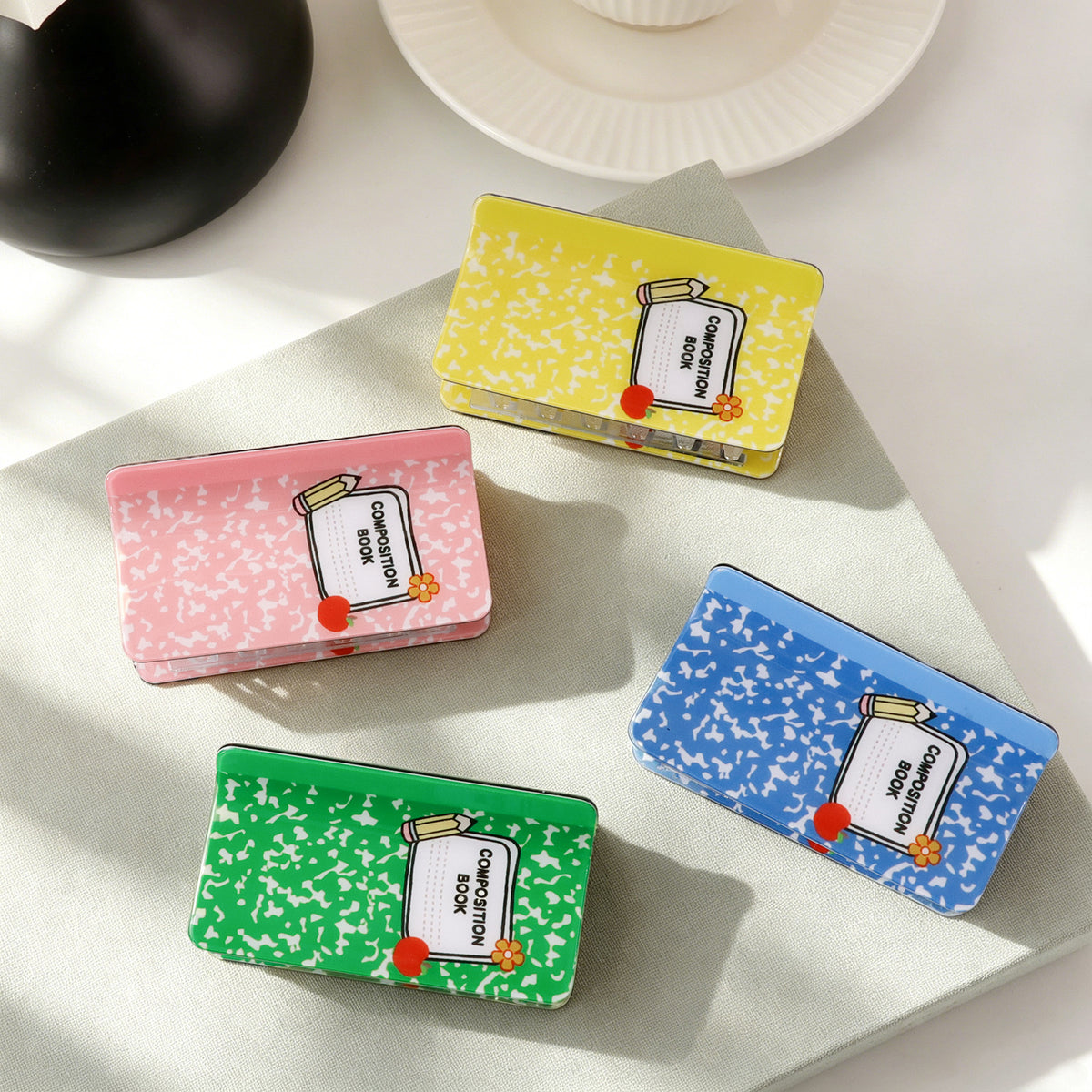 Notebook Print Rectangle Hair Claw Clip - view 2