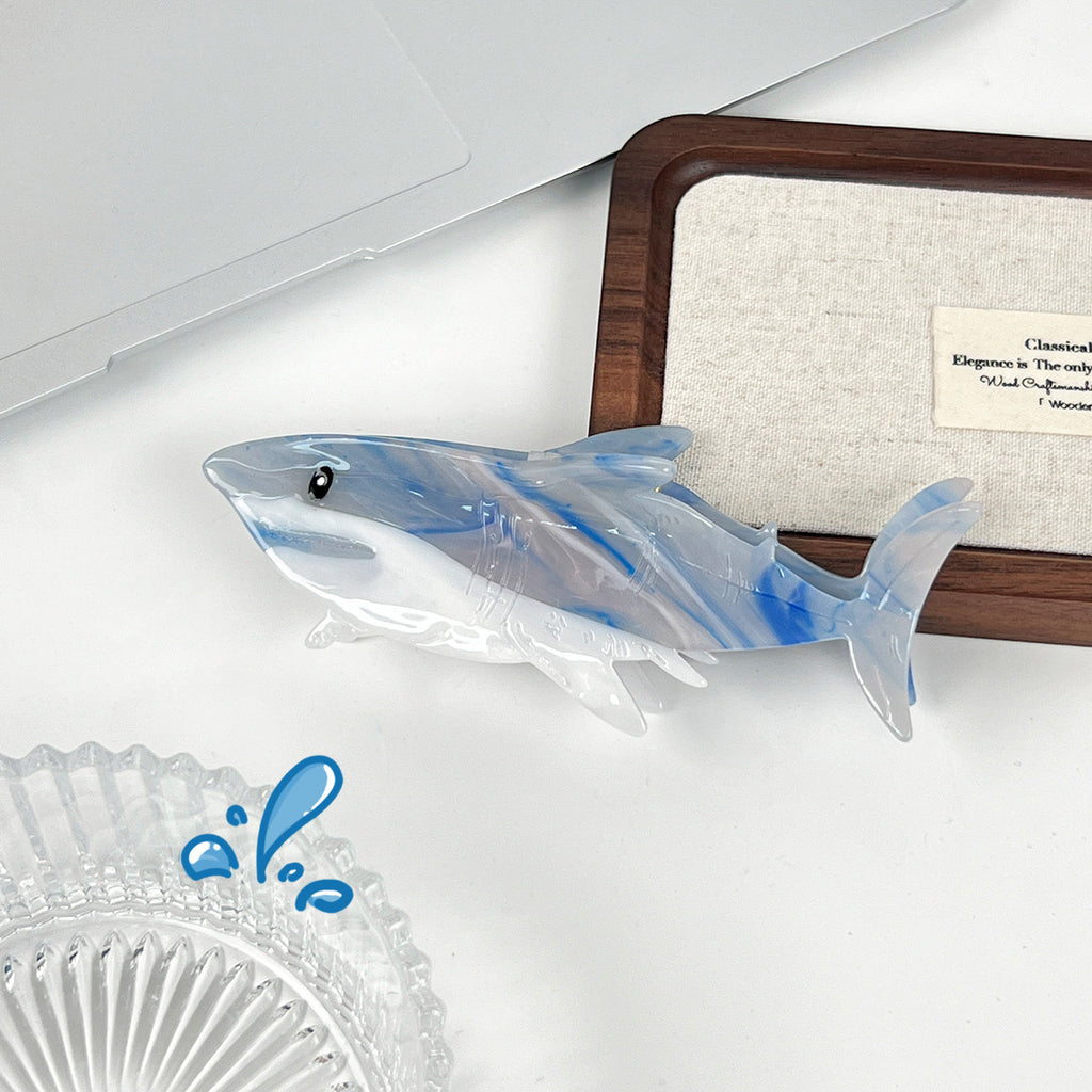 Marbled Shark Hair Claw Clip - Blue