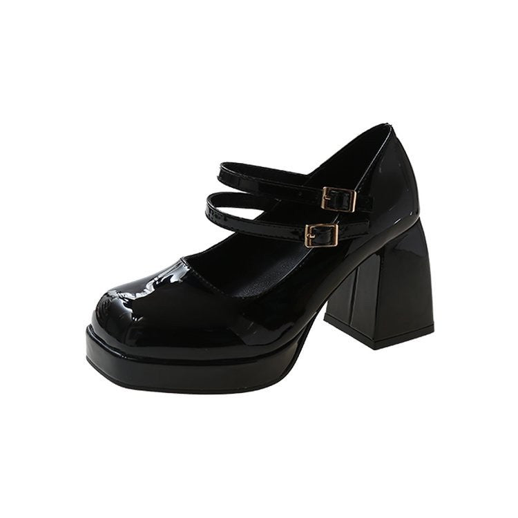 Square Toe Platform Mary Jane Heels