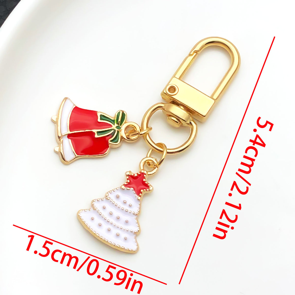 Christmas Enamel Charm Clip On Keyring - C1