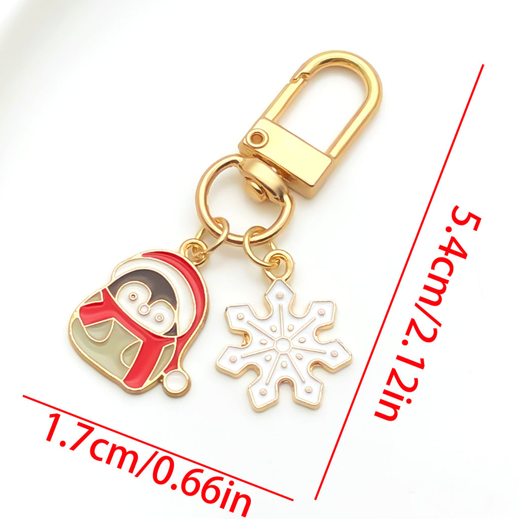 Christmas Enamel Charm Clip On Keyring - C3