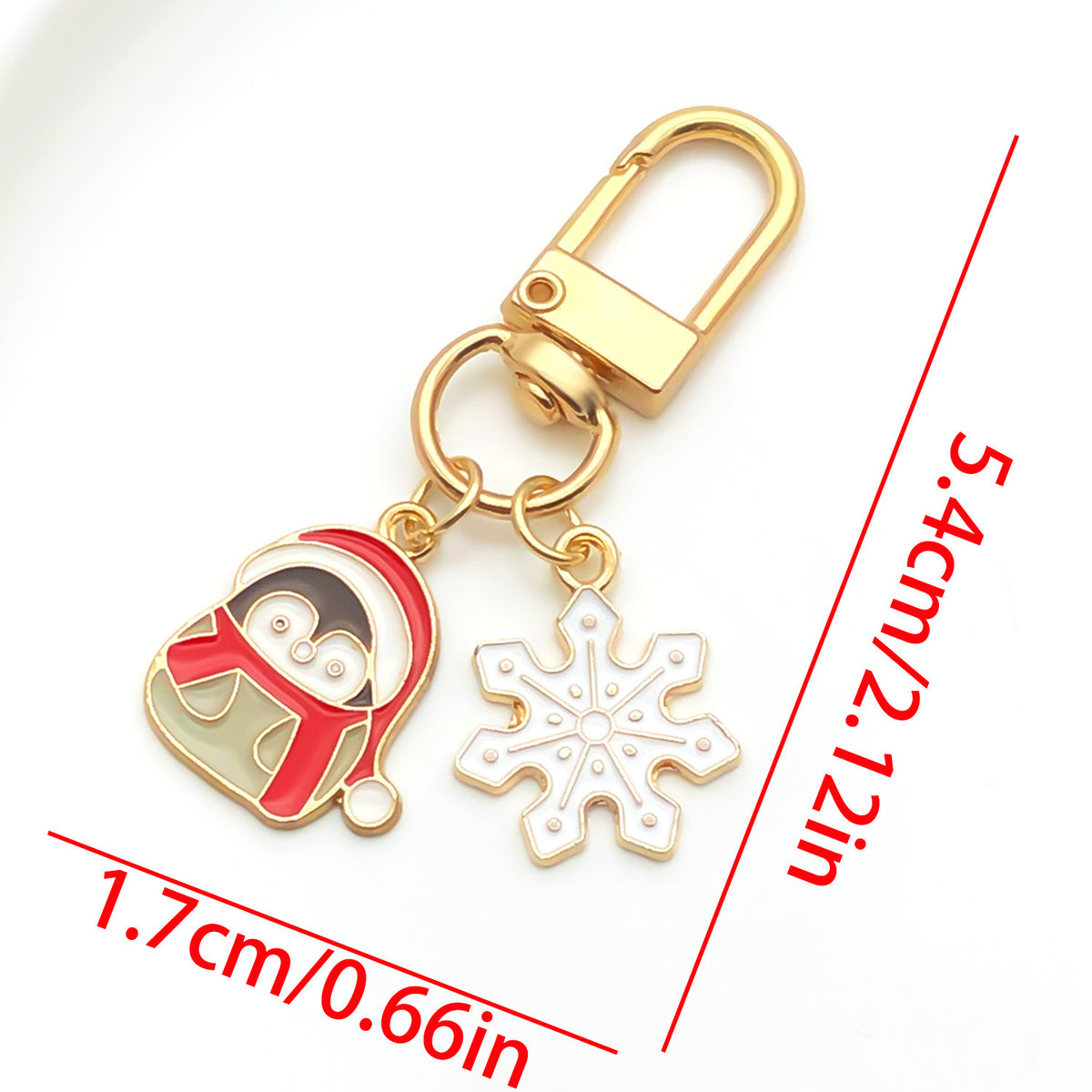 Christmas Enamel Charm Clip On Keyring - C3