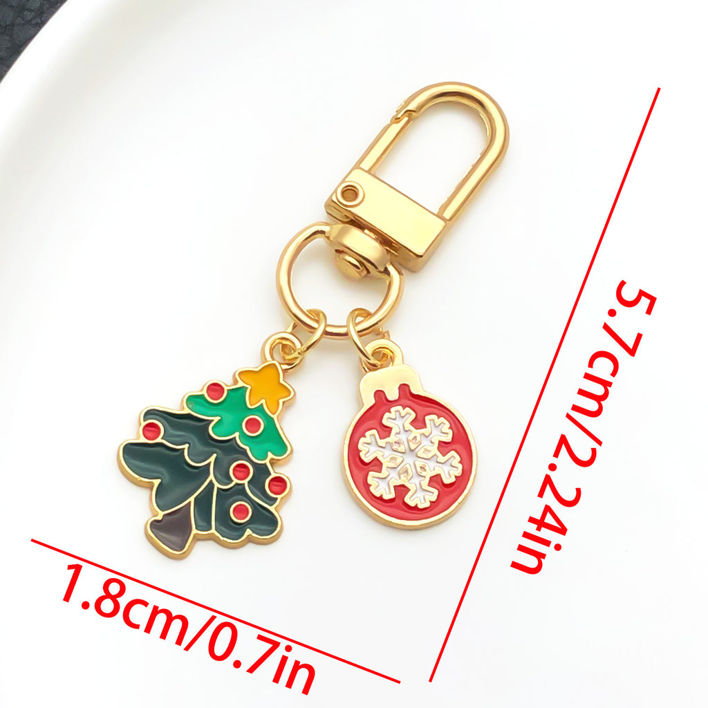 Christmas Enamel Charm Clip On Keyring - C4