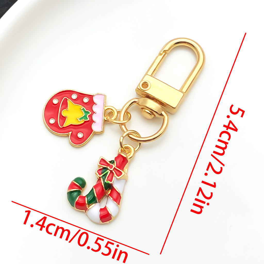 Christmas Enamel Charm Clip On Keyring - C5