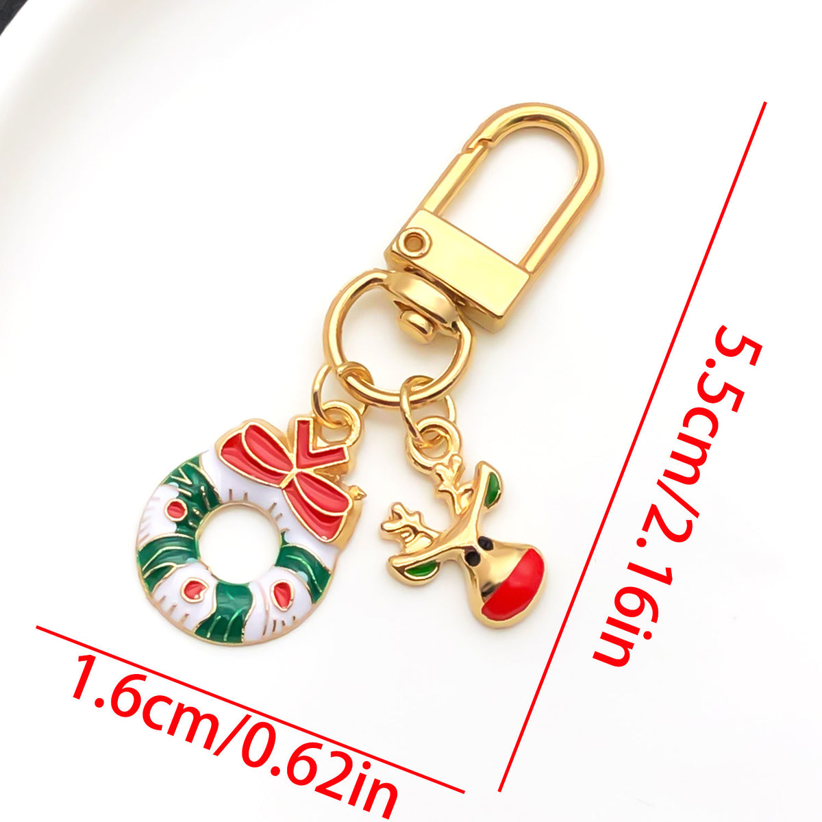 Christmas Enamel Charm Clip On Keyring - C7