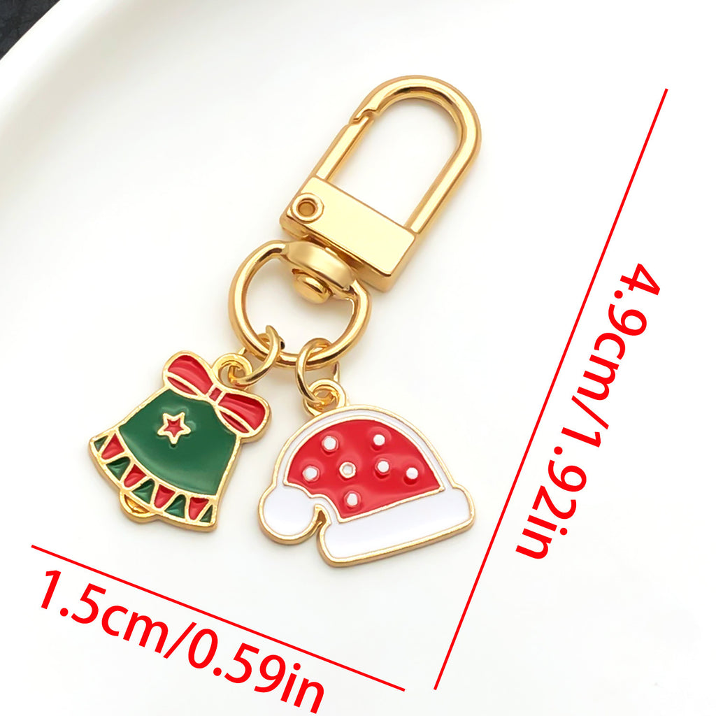 Christmas Enamel Charm Clip On Keyring - C8