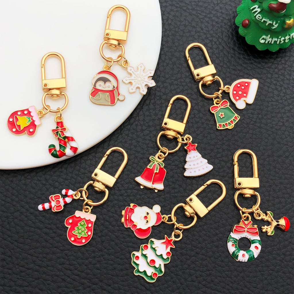 Christmas Enamel Charm Clip On Keyring - view 1