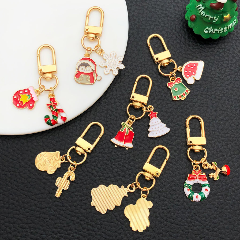 Christmas Enamel Charm Clip On Keyring - view 2