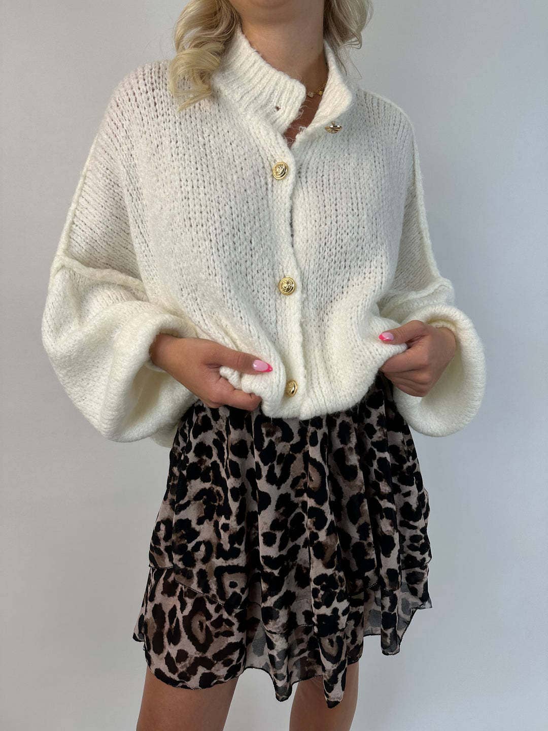 Oversized Chunky Knit Button Down Cardigan