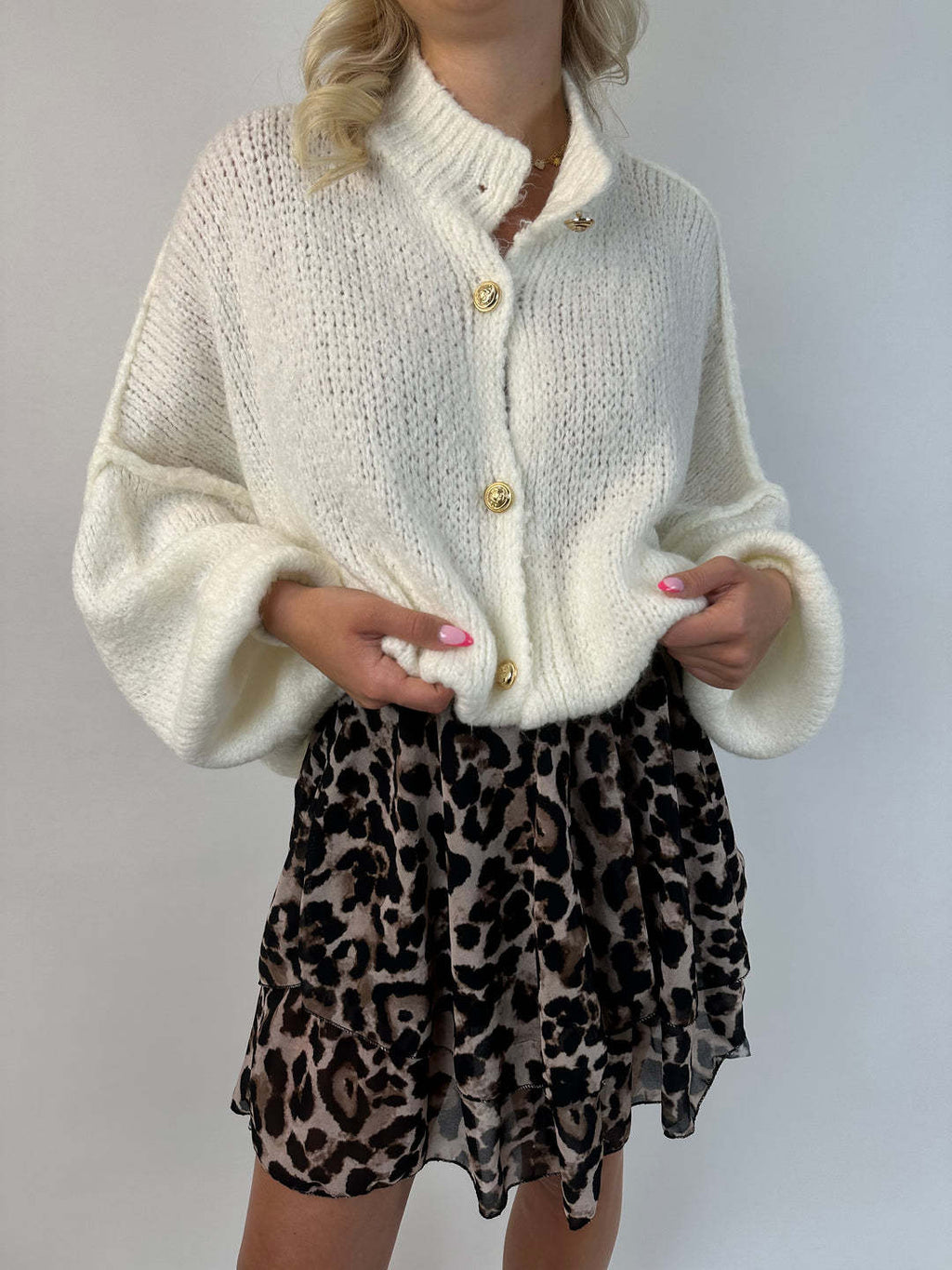 Oversized Chunky Knit Button Down Cardigan - view 1