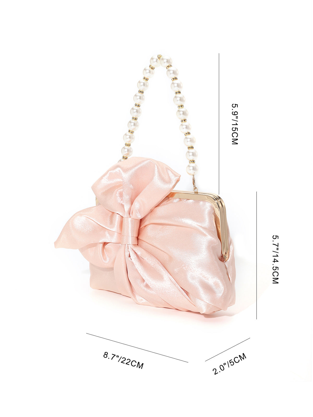 Satin Bow Pearl Handle Frame Bag - view 3