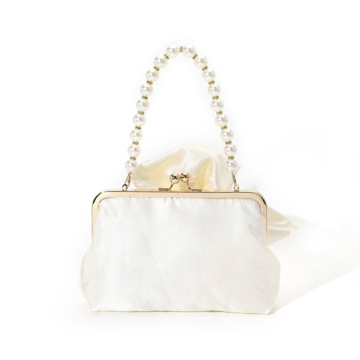 Satin Bow Pearl Handle Frame Bag - view 4