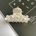 Vintage Marbled Floral Claw Hair Clip - Color_6