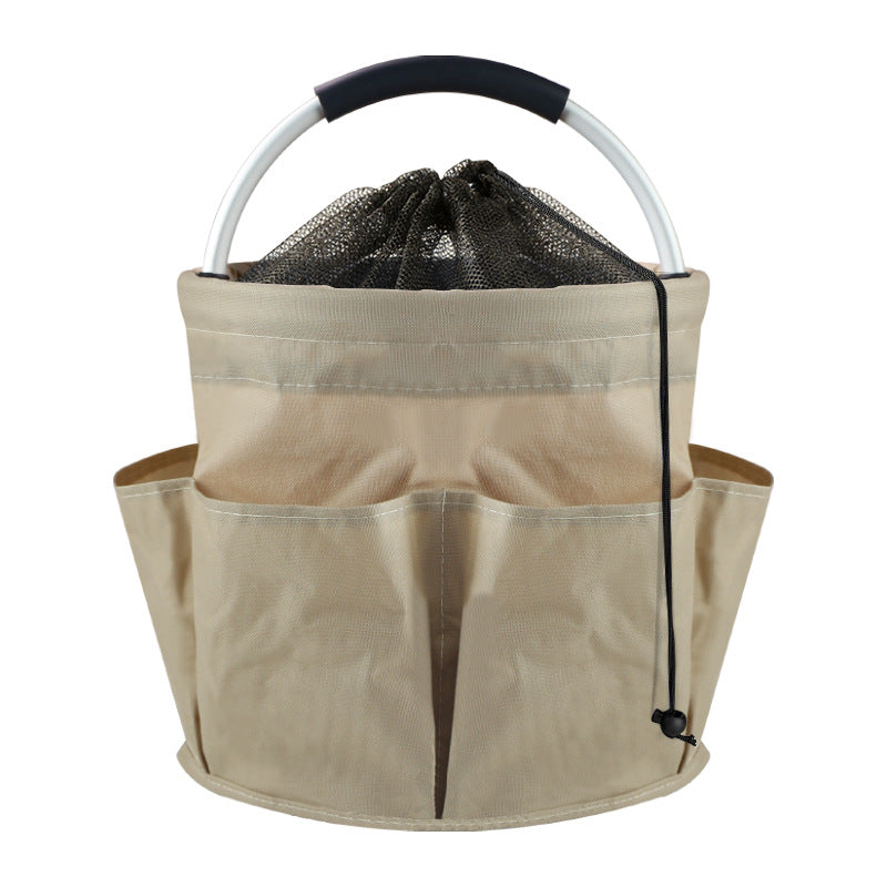 Collapsible Bucket Tote Bag With Side Pockets - B04