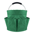 Collapsible Bucket Tote Bag With Side Pockets - DarkGreen