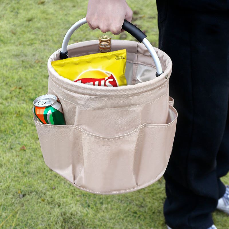 Collapsible Bucket Tote Bag With Side Pockets - view 2