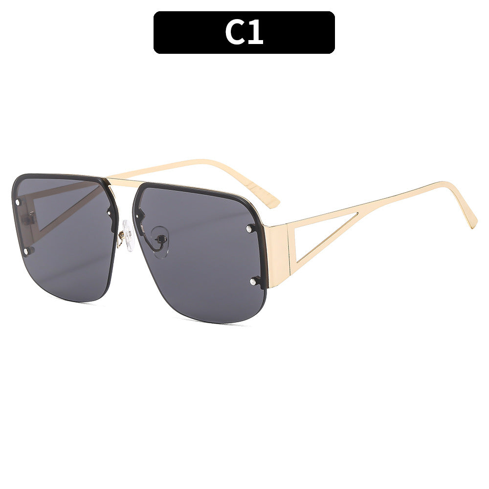 Oversized Square Double Bridge Sunglasses - C1
