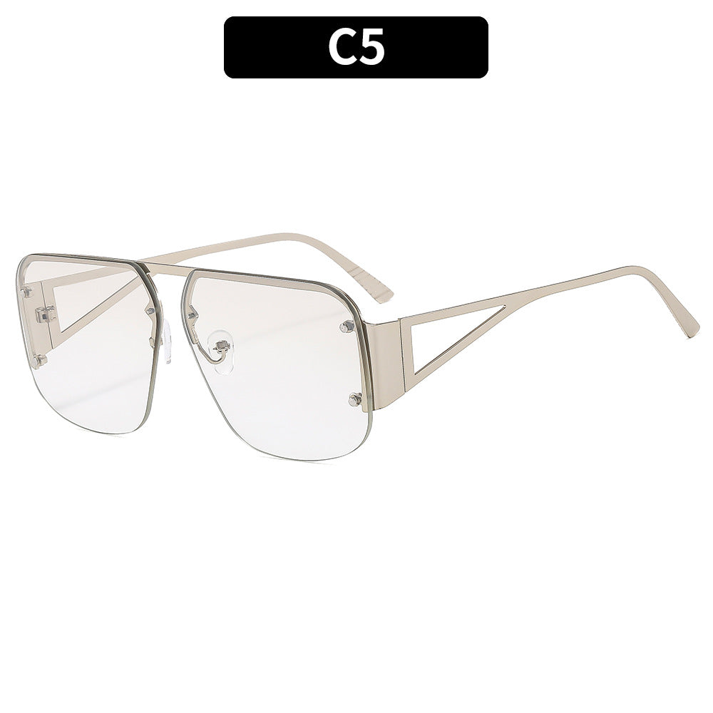 Oversized Square Double Bridge Sunglasses - C5
