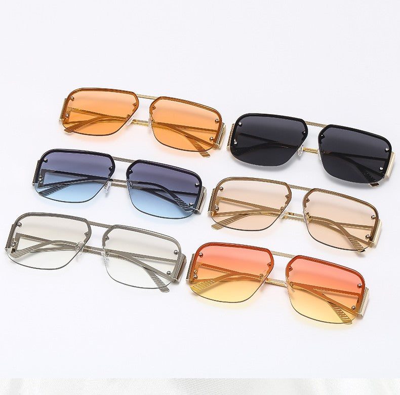 Oversized Square Double Bridge Sunglasses
