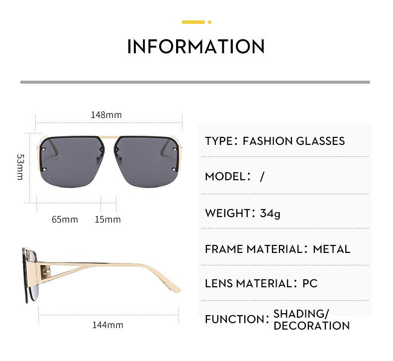 Oversized Square Double Bridge Sunglasses - view 2