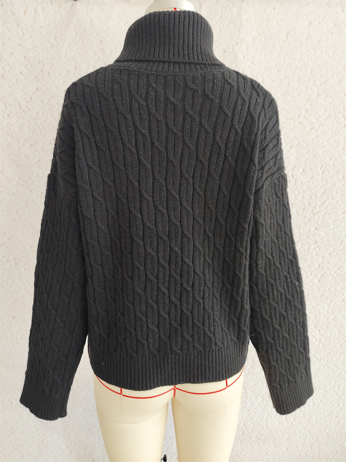 Pumpkin Patch Turtleneck Cable Knit Sweater - Black - 1
