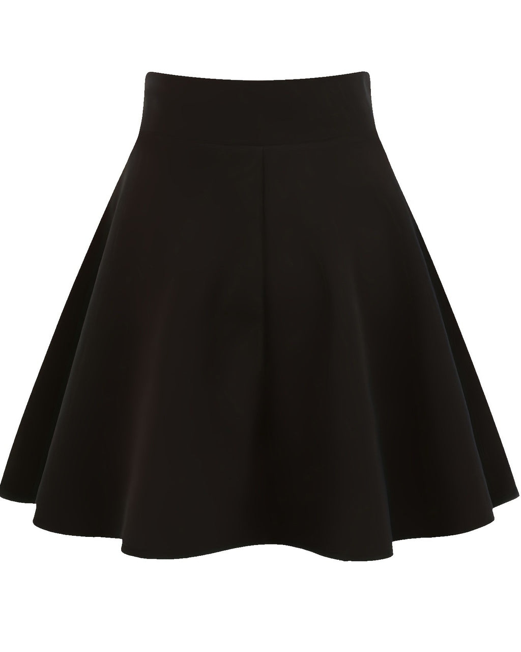 Corset Lace Up High Waist Skater Skirt - Black_2 - 2