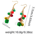 Jingle Bell Beaded Tassel Drop Earrings - Green