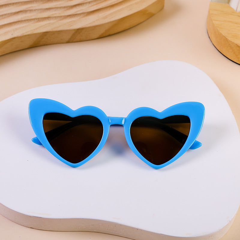 Heart Frame Sunglasses For Little Kids - Blue