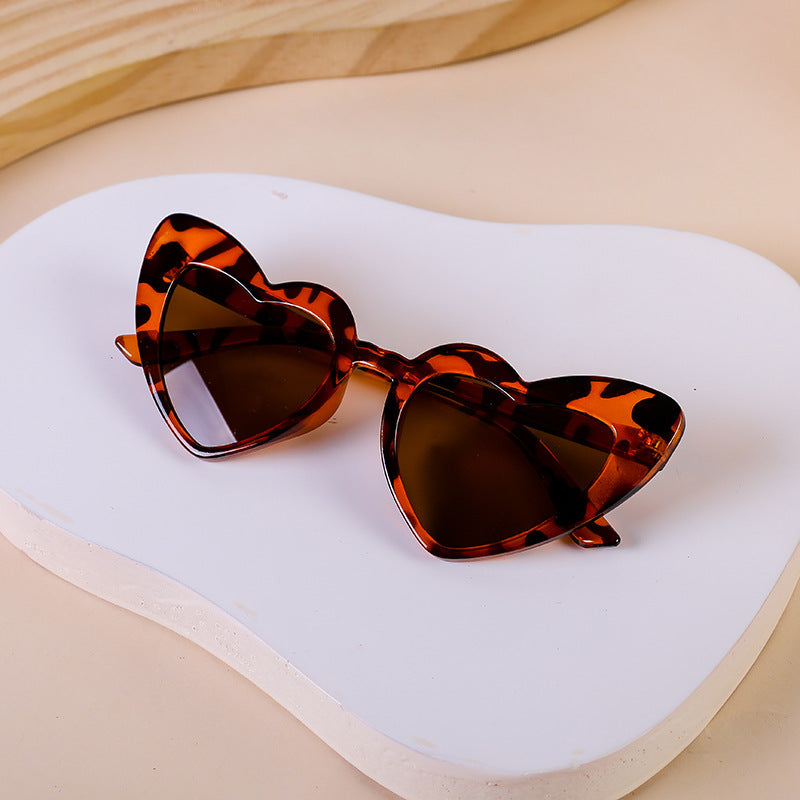 Heart Frame Sunglasses For Little Kids - Tea