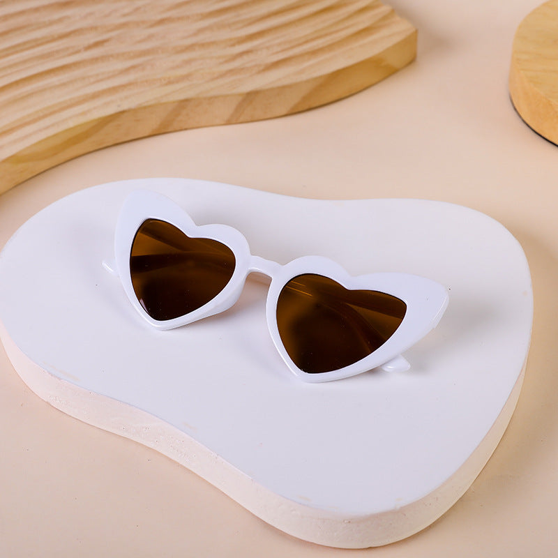 Heart Frame Sunglasses For Little Kids - White