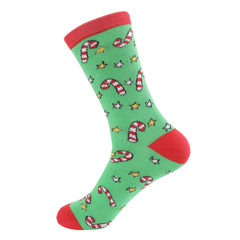 Festive Jacquard Cotton Crew Socks - Color_1