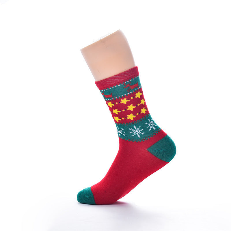 Festive Jacquard Cotton Crew Socks - Color_23