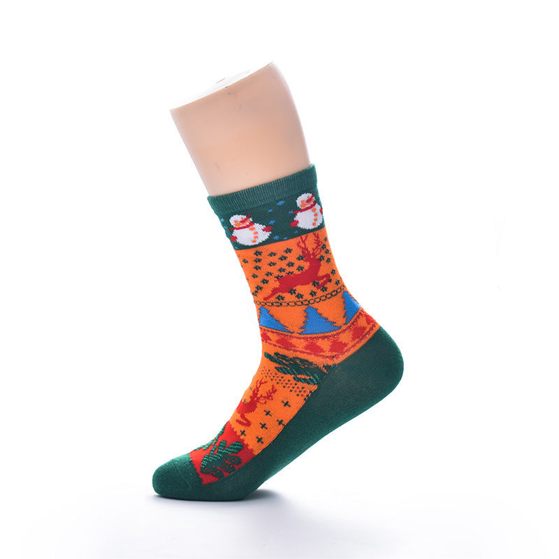 Festive Jacquard Cotton Crew Socks - Color_24