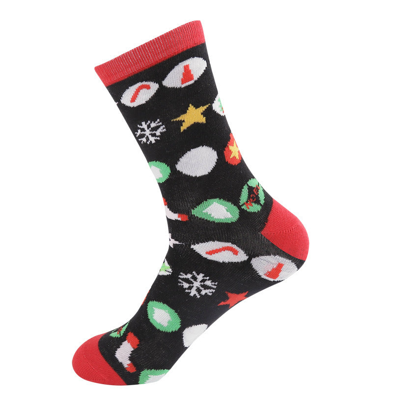 Festive Jacquard Cotton Crew Socks - Color_3 - 1