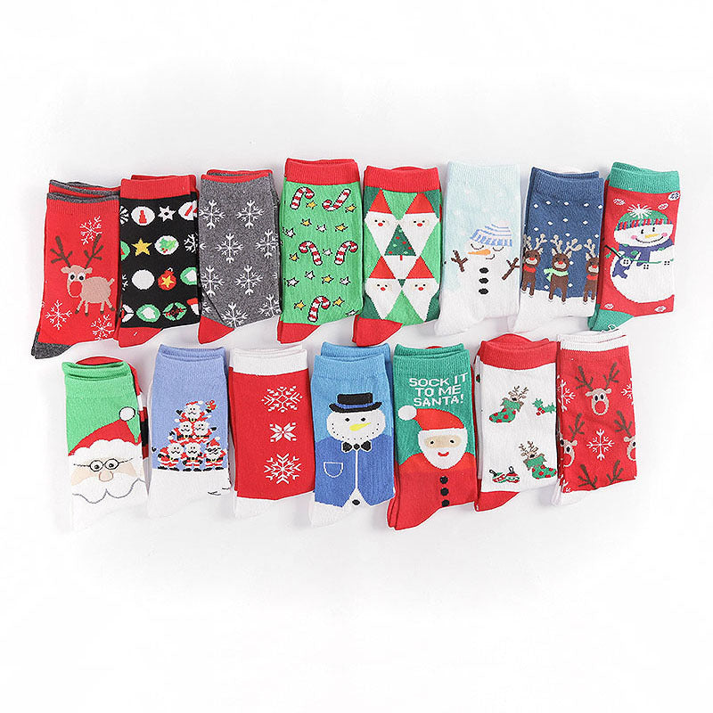 Festive Jacquard Cotton Crew Socks - Color_3 - 4