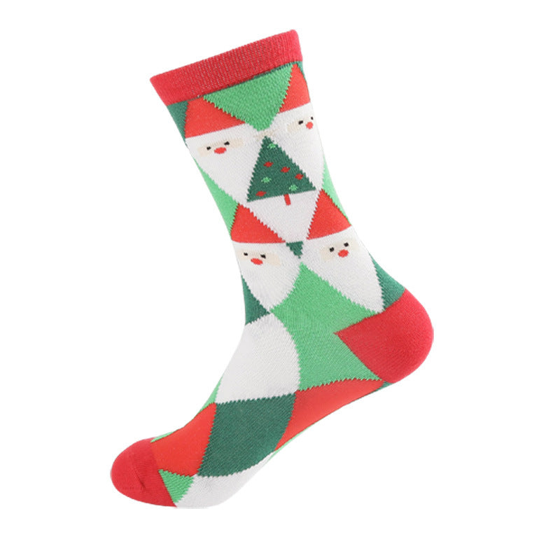 Festive Jacquard Cotton Crew Socks - Color_5