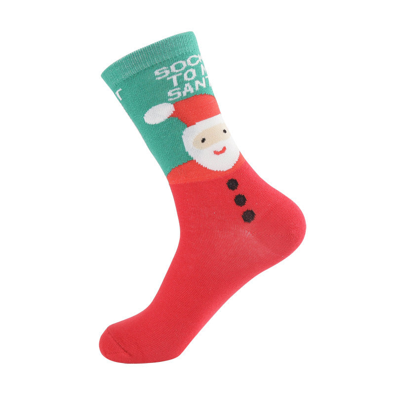 Festive Jacquard Cotton Crew Socks - Color_8