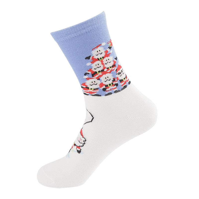 Festive Jacquard Cotton Crew Socks - Color_9